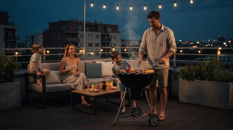 Familytime mit underem Kugelgrill