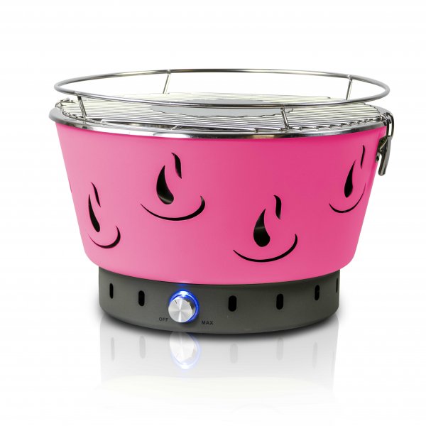 ACTIVA Grill Tischgrill AIRBROIL JUNIOR Pink, Holzkohlegrill mit Aktivbelüftung