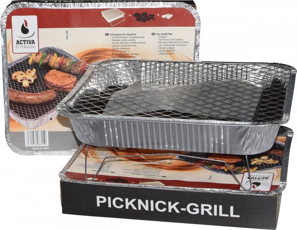 ACTIVA 10er Set Einmalgrill Einweggrill aus Aluminium