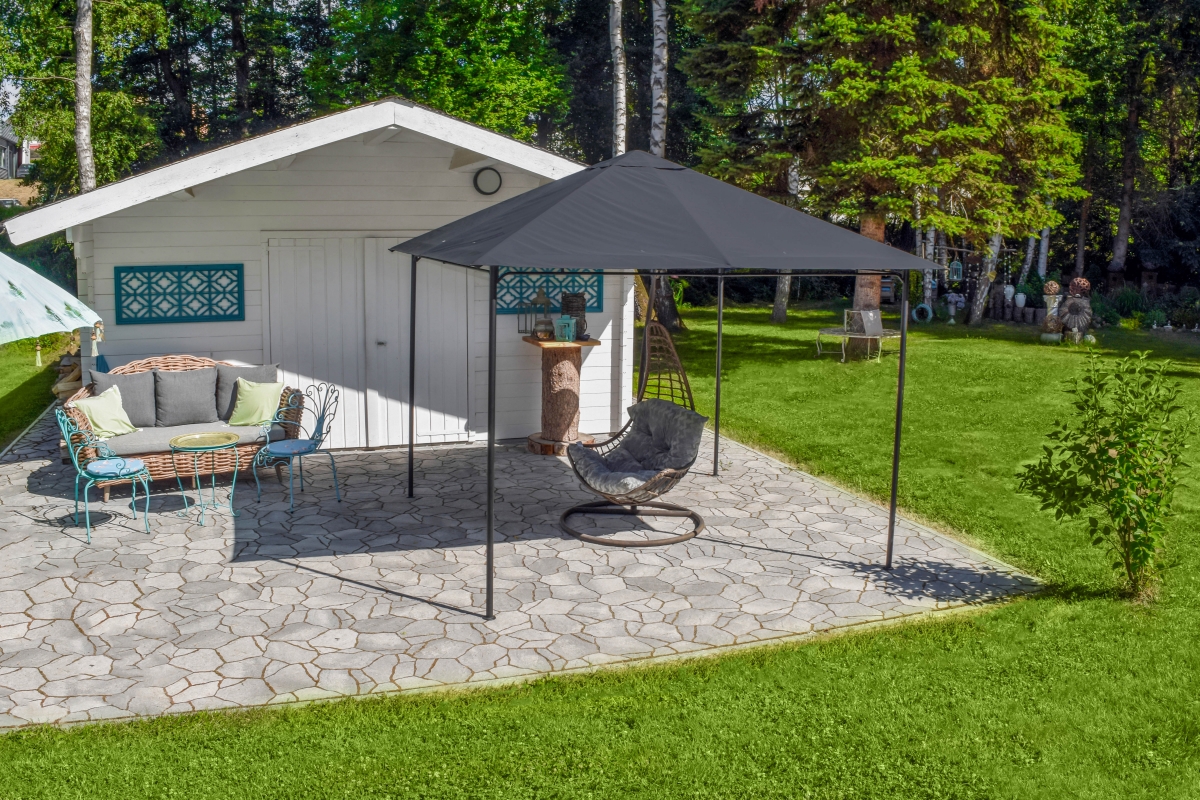 ACTIVA Garten Pavillon 3x3 m Massiv Stabil Metall Gartenpavillion